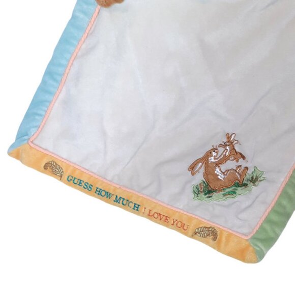 Guess How Much I Love You Mama & Baby Bunny Security Lovey Blanket 15" X 15" - Picture 3 of 5